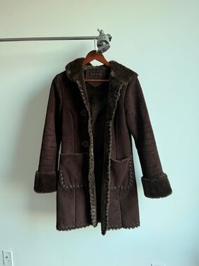 Italian-Inspired 80’s Vintage Faux Fur Coat with Hood